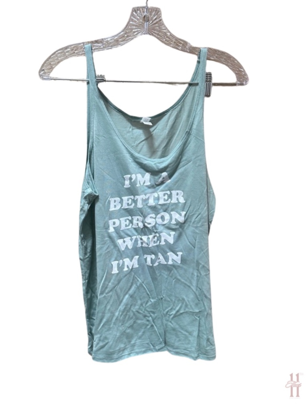 NEW Friday+Saturday I'm A Better Person When I'm Tan Tank Top - Medium